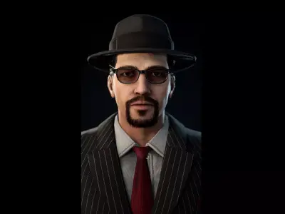 1950s Businessman  Mafia Character  NPC  Rigged Low-poly 3D model