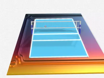 Volleyball Court The Playing Field Low-poly 3D model