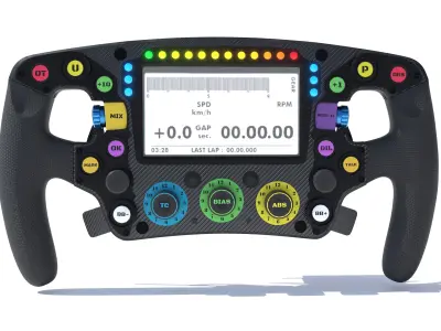 Racing Car Steering Wheel Low-poly 3D model