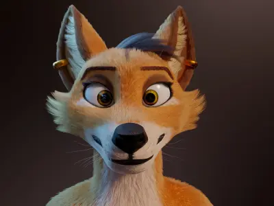 Zoe Anthro Fox 3D model