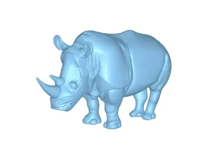 Rhinoceros 3D Printable Model STL OBJ 3D print model