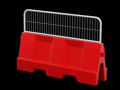 Street Barrier Base Low-poly 3D model