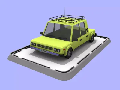 Cartoon Low Poly Car Low-poly 3D model get