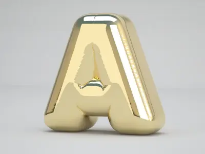Gold A Balloon 3D model