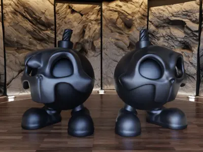 Skull Mask Bomb Figure Fan Art Toy  3D print model