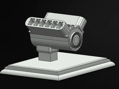 V12 engine desk gadget 3D print model