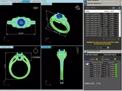 Luxury Halo Engagement Ring CAD Designs Collection for Jewellery 3D print model