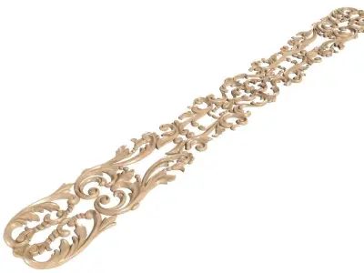 Cartouche-029 ornate wooden border 3D model
