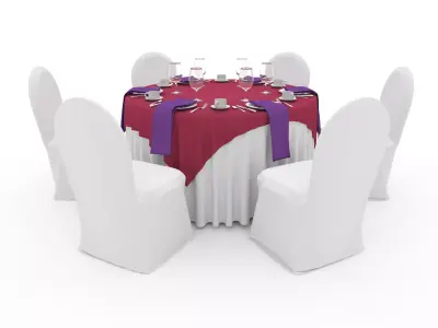 Banquet Table and Chair 41 3D model