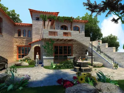 3D model of 2022 luxury fashion villa exterior 78 3D model