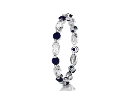 Marquise - Round Ring - Eternity Band 3D print model