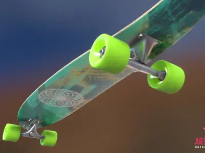 Skateboard - Long 3D model