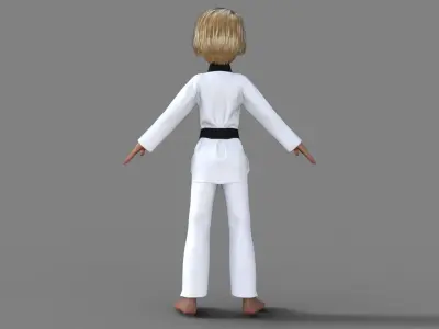 3D Cartoon Karate Girl 3D model