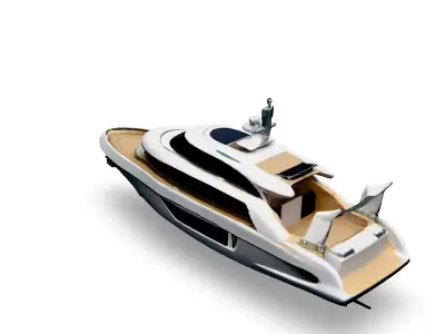 Luxury Modern Yacht 3D Model Low-poly 3D model