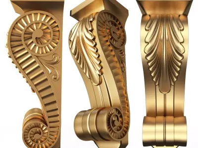 Corbel Carved 09 Low-poly 3D model