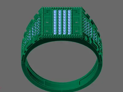 Gents Rings Diamond Men Ring STL 3DM 3D ready print model 3D print model