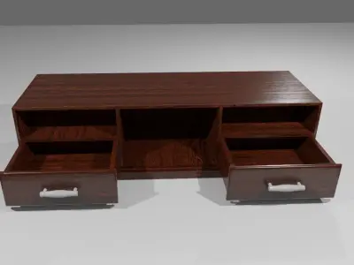 Rack for TV - Living Room - Sala de Estar Low-poly 3D model