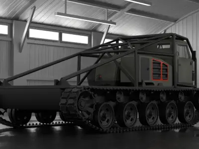 Tracked Off-Road Utility Vehicle 3D Model Industrial Snow  Low-poly 3D model