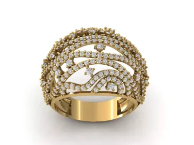 STL 3DM Print Ready Women Diamond Ring Lightweight Printable  3D print model 166