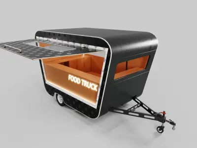PBR-2 Towing the food truck Low-poly 3D model