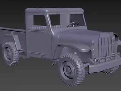 truck jeep Low-poly 3D model