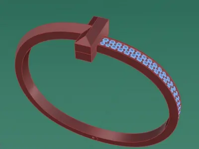 Bracelet Tiffany with diamonds 3D print model 3D print model