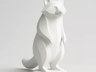 Raccoon sculpture minimalist and stylized 3D print model