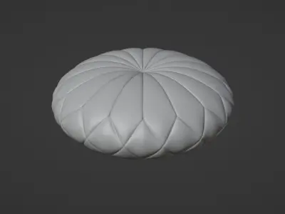 Round decorative green pillow 3D model