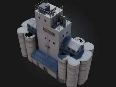 Grain Silo Complex  Industrial Backbone of Rural Infrastructure 3D model