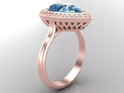 Ring M61 The luxury female ring with gems wedding 3D print model