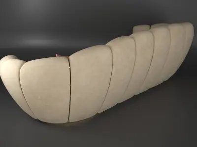 Sofa- Flower Low-poly 3D model