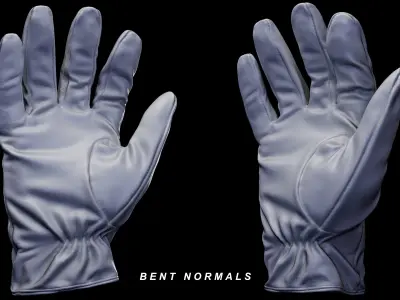 Leather Gloves 003 Low-poly 3D model