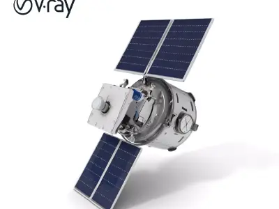 Realistic Satellite Model Pack Low-poly 3D model