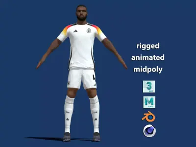 T-Pose Rigged Jonathan Tah Germany Euro 2024 3D model