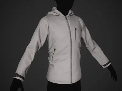 Gray Snowboard Hoodie Style 1 Low-poly 3D model