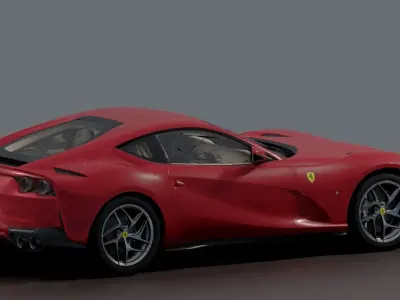 Ferrari 812 Superfast - Photorealistic Low-poly 3D model