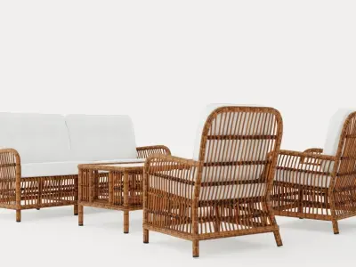 Anemone sofa set Low-poly 3D model