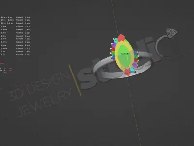Marquise luxury ring design 3D print model