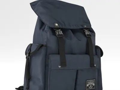 Backpack fabric Blue 3D model