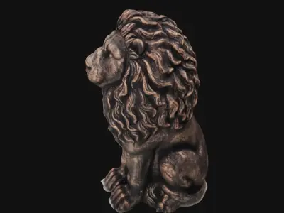 Lion Statue Photo Scan - High Quality 3D model