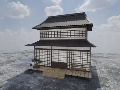 Japanese paper house 3D model