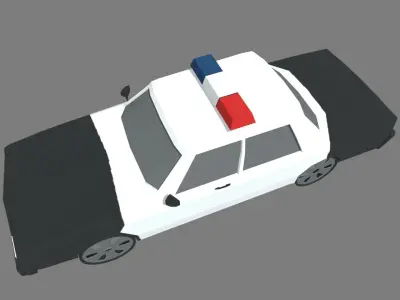 Low Poly Police Car 01 Low-poly 3D model