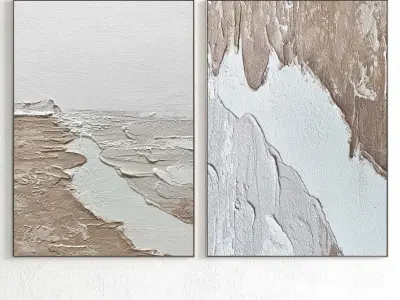 Plaster Two Photo Frame 341 Low-poly 3D model