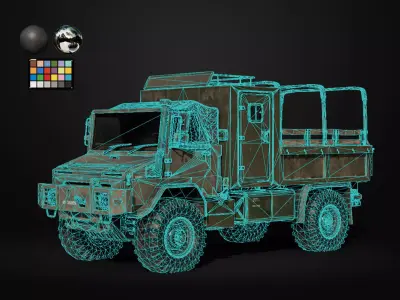 Military Truck Game Ready Low-poly 3D model