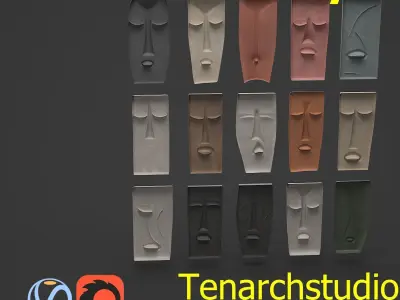 Tenarchstudio wall decor mask render ready  3D model