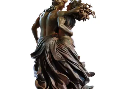 Dancing Man and Woman Sculpture set 793 Low-poly 3D model