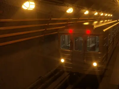 Subway car and Tunnel  3D model