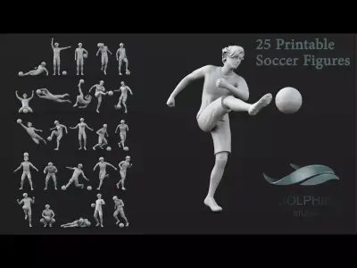 25 Soccer player figure 3D model