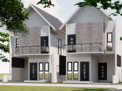 minimalis house 6x13 m 3D model