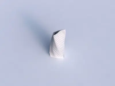 Vase twist tipped triangle with bent extruded lines 3 3D print model